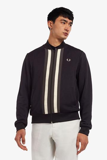 Pánské Bundy Fred Perry Pruhovaný Panel Track Tmavě Blankyt | CZ 1795BEXC